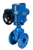 Задвижка чугунная с обрезиненным клином REON тип RSV61, PN16 с электроприводом 220В