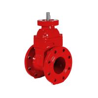 Задвижка чугунная с обрезиненным клином (красная) REON тип RSV02, PN16 с голым штоком и фланцем ISO 5210 (ISO 5211)